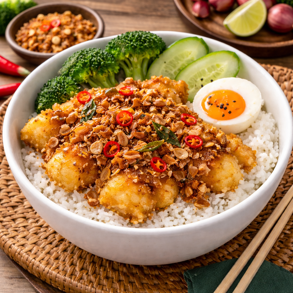 Dory Sambal Mbe Rice Bowl